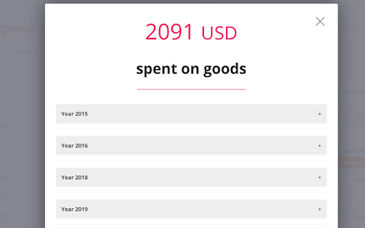How Much Money Spent on AliExpress screenshot
