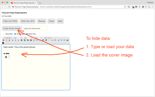 PassLok Image Steganography screenshot
