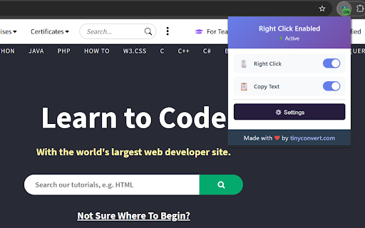 Enable Right Click - Allow Copy & Select Text screenshot