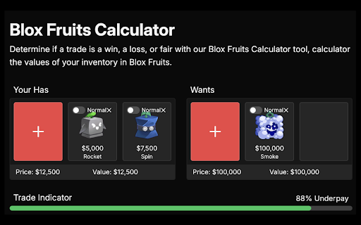Blox Fruits Calculator screenshot
