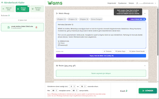 WAMS - Whatsapp Bulk Message Sender screenshot