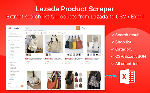 Lazada Extractor - Export Lazada Products to CSV screenshot