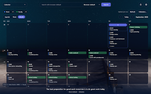 MorrowTab: Links & Calendar screenshot