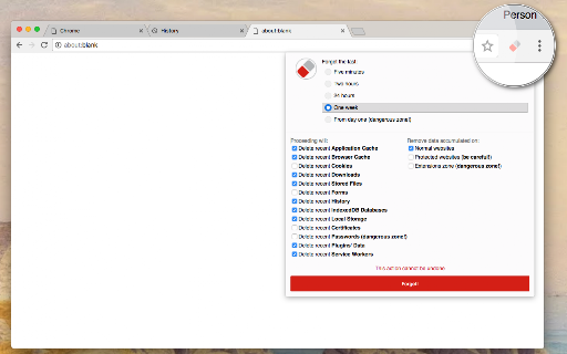 Forget Button - Clean your Browser screenshot
