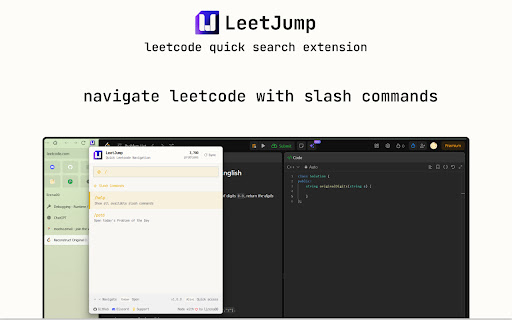 LeetJump - Leetcode quick search extension screenshot