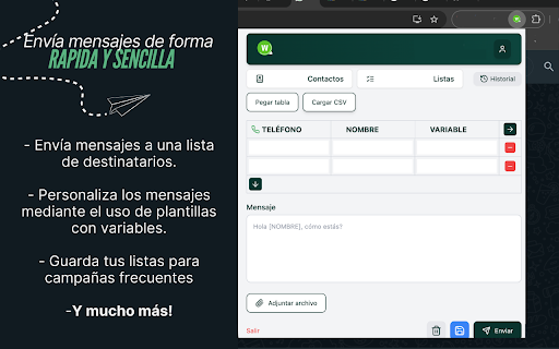 Wara Sender - Mensajes Masivos por WhatsApp screenshot