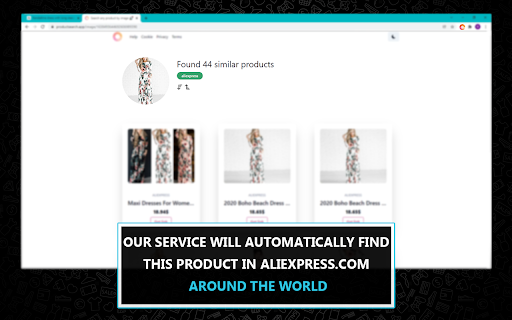 Search by image on Aliexpress screenshot