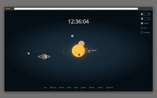 Solar System for New Tab screenshot
