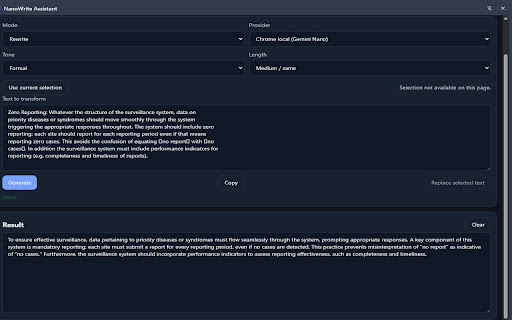 NanoWrite Assistant screenshot
