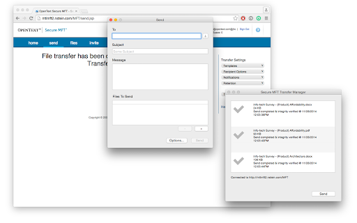 OpenText Secure MFT screenshot
