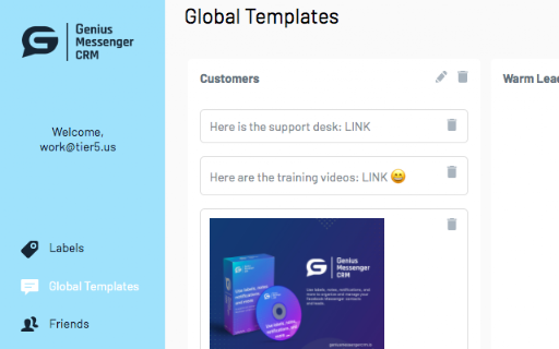 Genius Messenger CRM screenshot