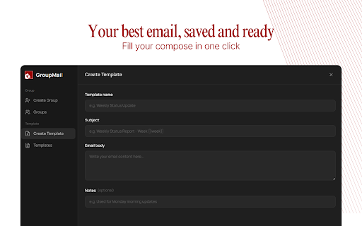 GroupMail: Email Group & Template Manager for Gmail screenshot