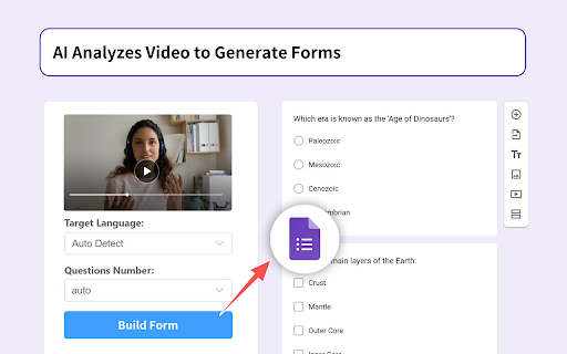 AI Google Form Builder screenshot
