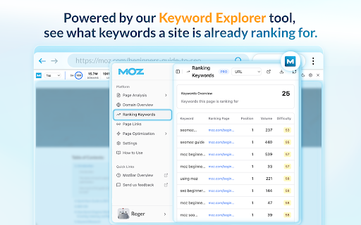 MozBar screenshot