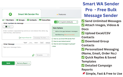 Smart WA Sender Pro - Free Bulk Message Sender screenshot