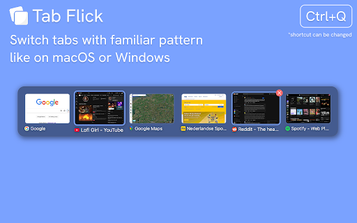 Tab Flick ✨ — switch your tabs fast, like on Windows or macOS screenshot