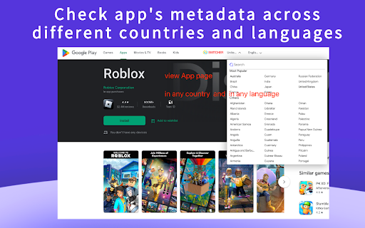 Country&Language switcher For Play Store screenshot