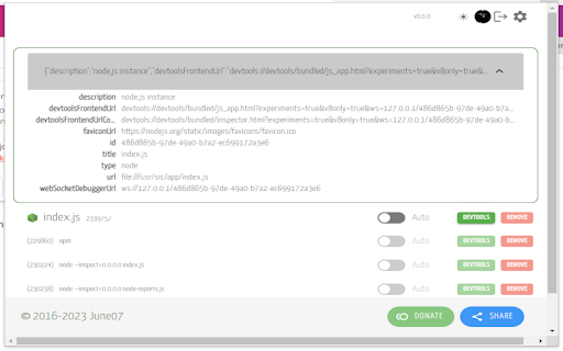 Node Inspector Manager (NIM) screenshot