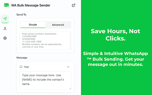 WhatsApp™ Bulk Message Sender - ExtBoost screenshot