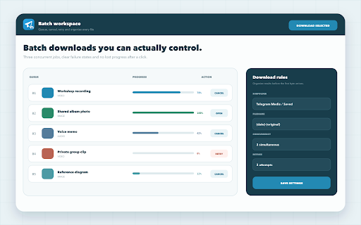 Telegram Media Downloader & Batch Saver screenshot