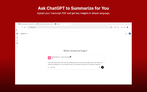 YT2PDF - YouTube Transcript Exporter screenshot