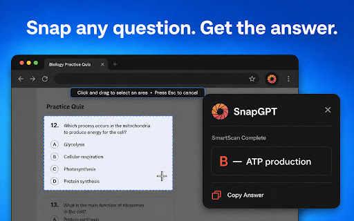 SnapGPT: AI Homework Help & Quiz Solver for Canvas, Blackboard & More screenshot