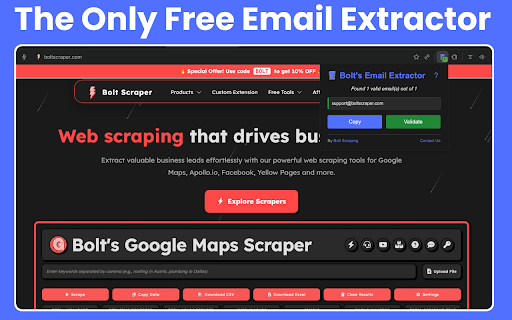 Bolt's Email Extractor: Extract & Validate Emails From Websites screenshot