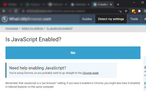 Enable JavaScript screenshot