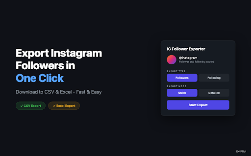 IG Follower Exporter - CSV for Instagram screenshot