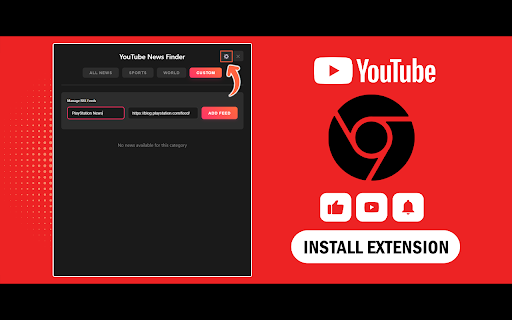 YouTube News Finder screenshot