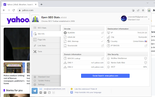 Open SEO Stats(Formerly: PageRank Status) screenshot
