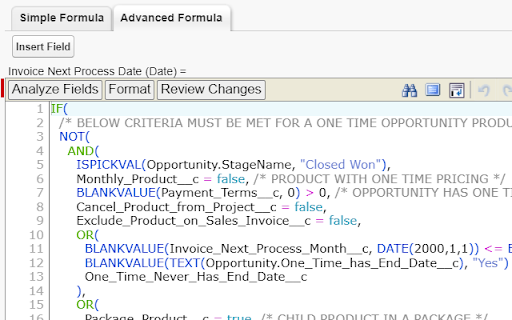 Salesforce.com Enhanced Formula Editor screenshot