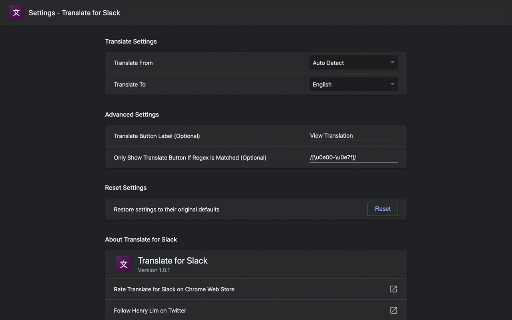 Translate for Slack screenshot