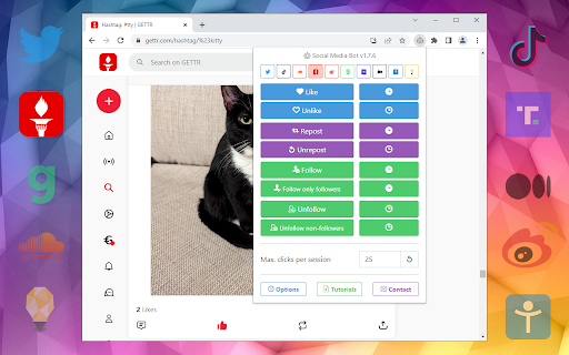 Social Media Bot. Auto Clicker Growbot. screenshot