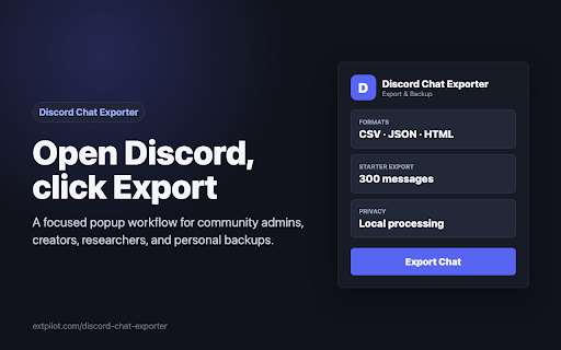 Discord Chat Exporter - Export & Backup screenshot
