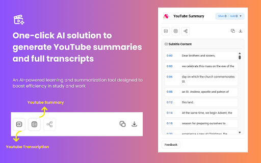YouTube Summary & Transcript Generator, Mind Map Generation screenshot