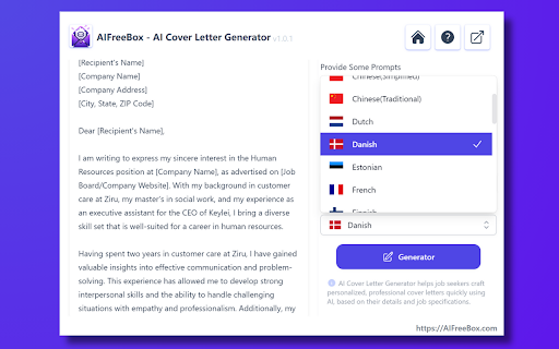 AI Cover Letter Generator: Boost Hire Appeal screenshot
