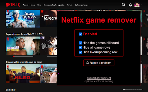 Netflix Game Remover screenshot