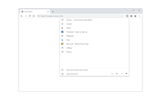 Undo Closed Tabs Button screenshot