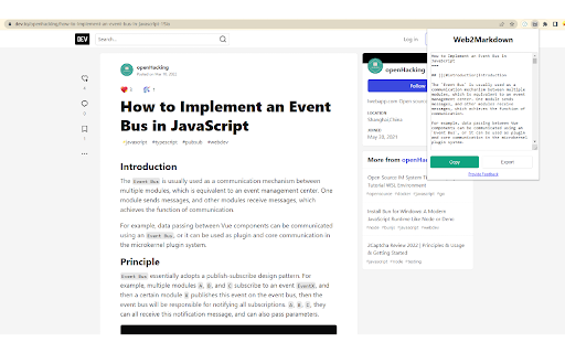 Web2Markdown - Markdown Web Clipper screenshot