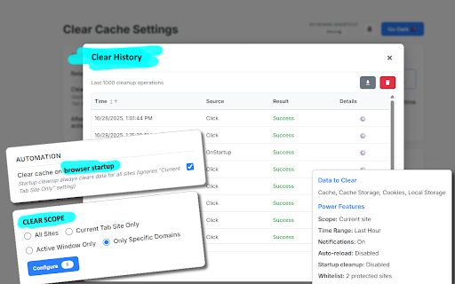 Clear Cache Chrome screenshot