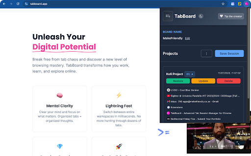 TabBoard screenshot