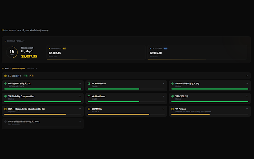 VA Claim Tracker — VeteranHQ screenshot