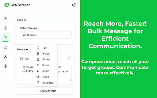 WhatsApp™ Scraper & Bulk Sender & Auto Join - ExtBoost screenshot