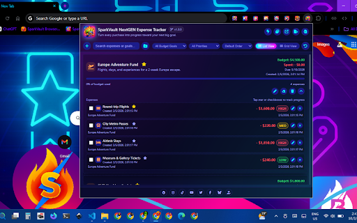 SparkVault NextGEN Expense Tracker screenshot