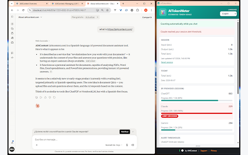 AITokenMeter — estimated AI token usage & alerts screenshot