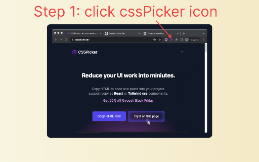 cssPicker - copy css from website screenshot