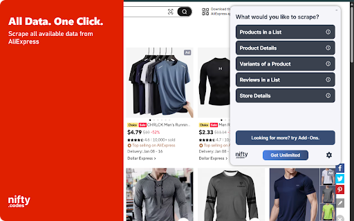 A-Market Scraper: Export Products, Reviews, Variants & More screenshot
