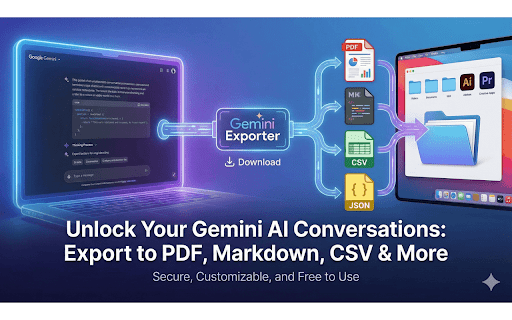 Gemini Chat Exporter: PDF & MD screenshot