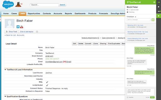 TextRecruit Extension screenshot